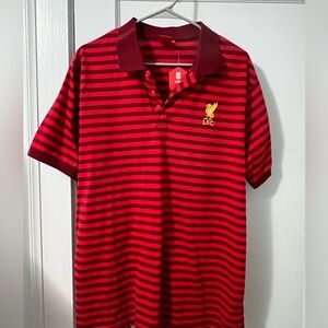 Liverpool LFC red striped polo size XL new with tags
